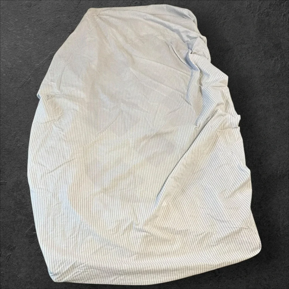 Tommy Hilfiger Twin Sheet Set Gray Stripe Cotton w Pillowcase  - Read‎